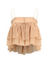 CHLOÉ 38 sleeveless ruffled top in silk georgette