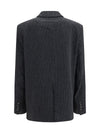 pinstripe wool blazer