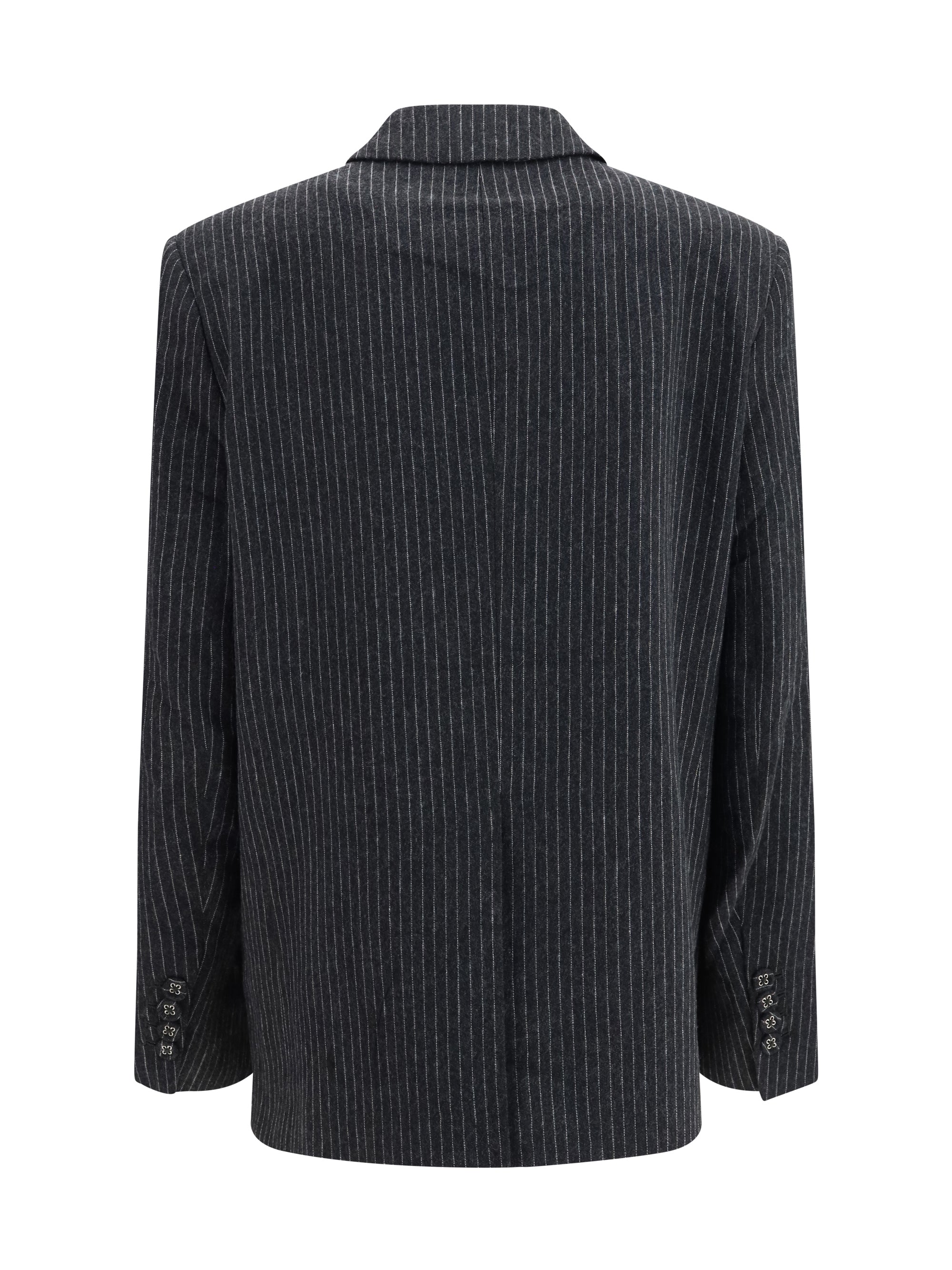 pinstripe wool blazer