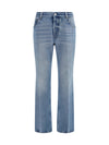 washed denim five-pocket jeans