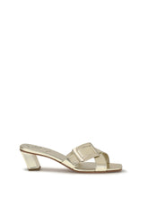 ROGER VIVIER 36 laminated leather mules sandals