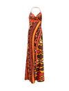 long silk-blend printed dress