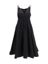 shirred v-neck dress