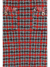 check knit midi skirt with frayed edges