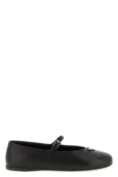 prada ballet flats reinterpret the classic mary jane silhouette through rigorous