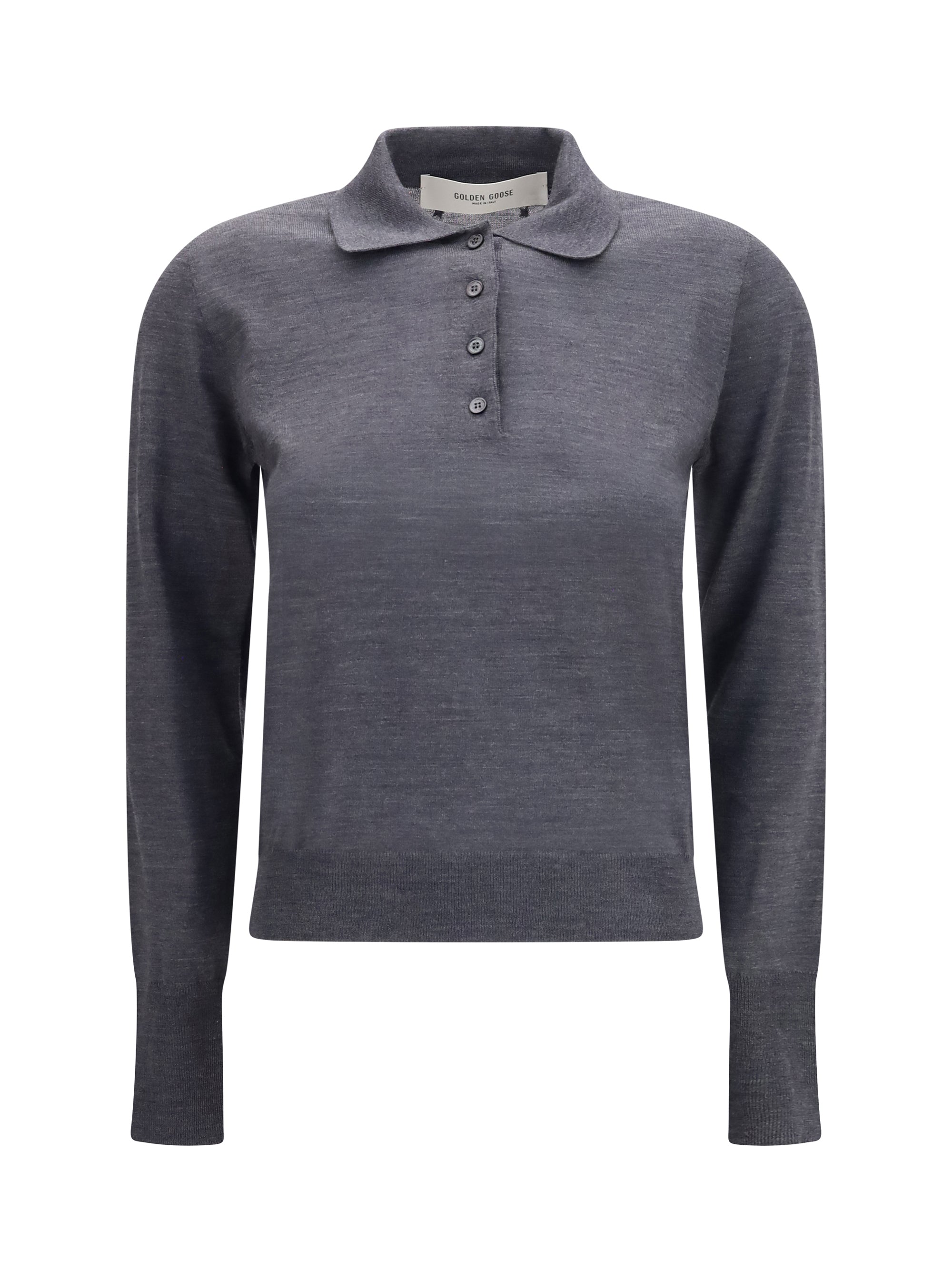 long sleeve merino wool polo