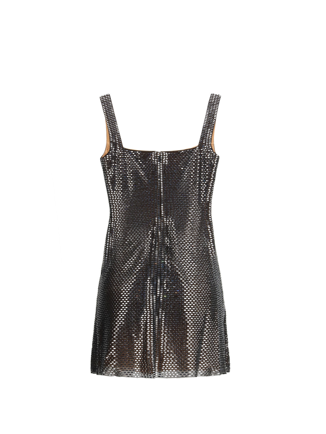 SELF-PORTRAIT 6 rhinestone mesh mini dress 