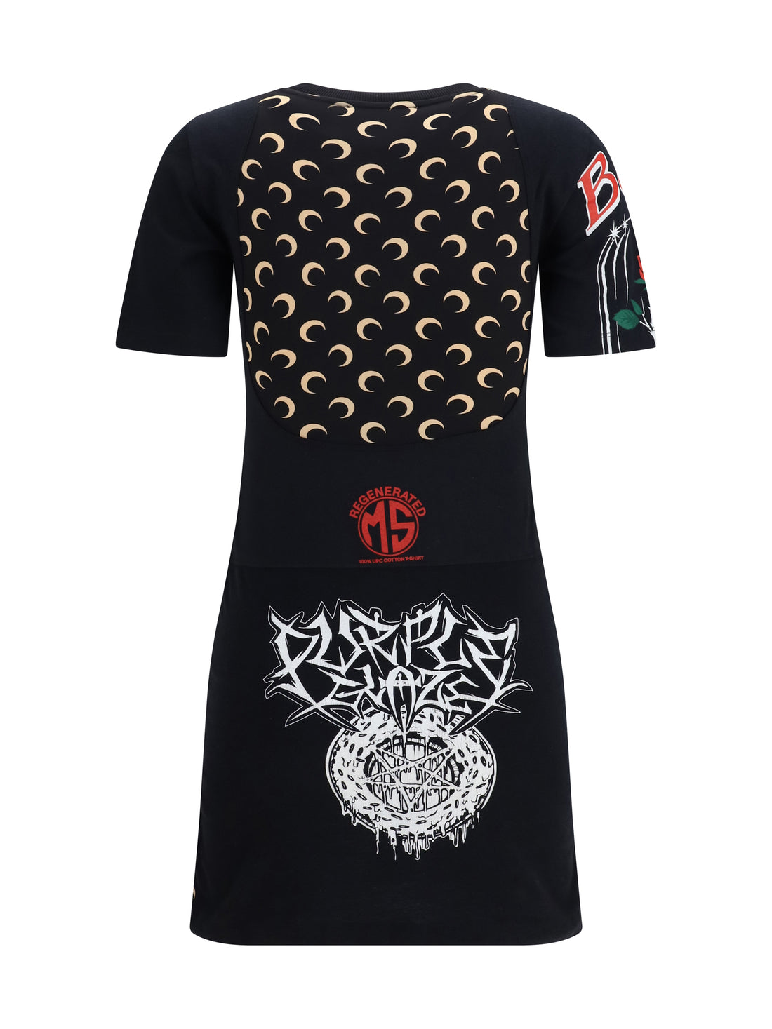 MARINE SERRE M fitted recycled jersey dress 