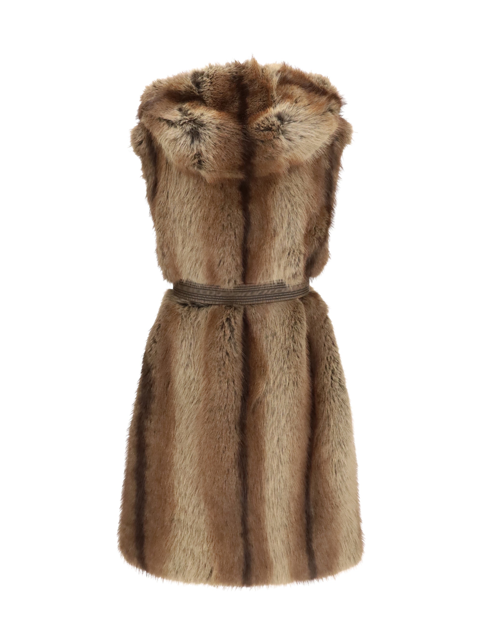 galearis faux fur hooded vest