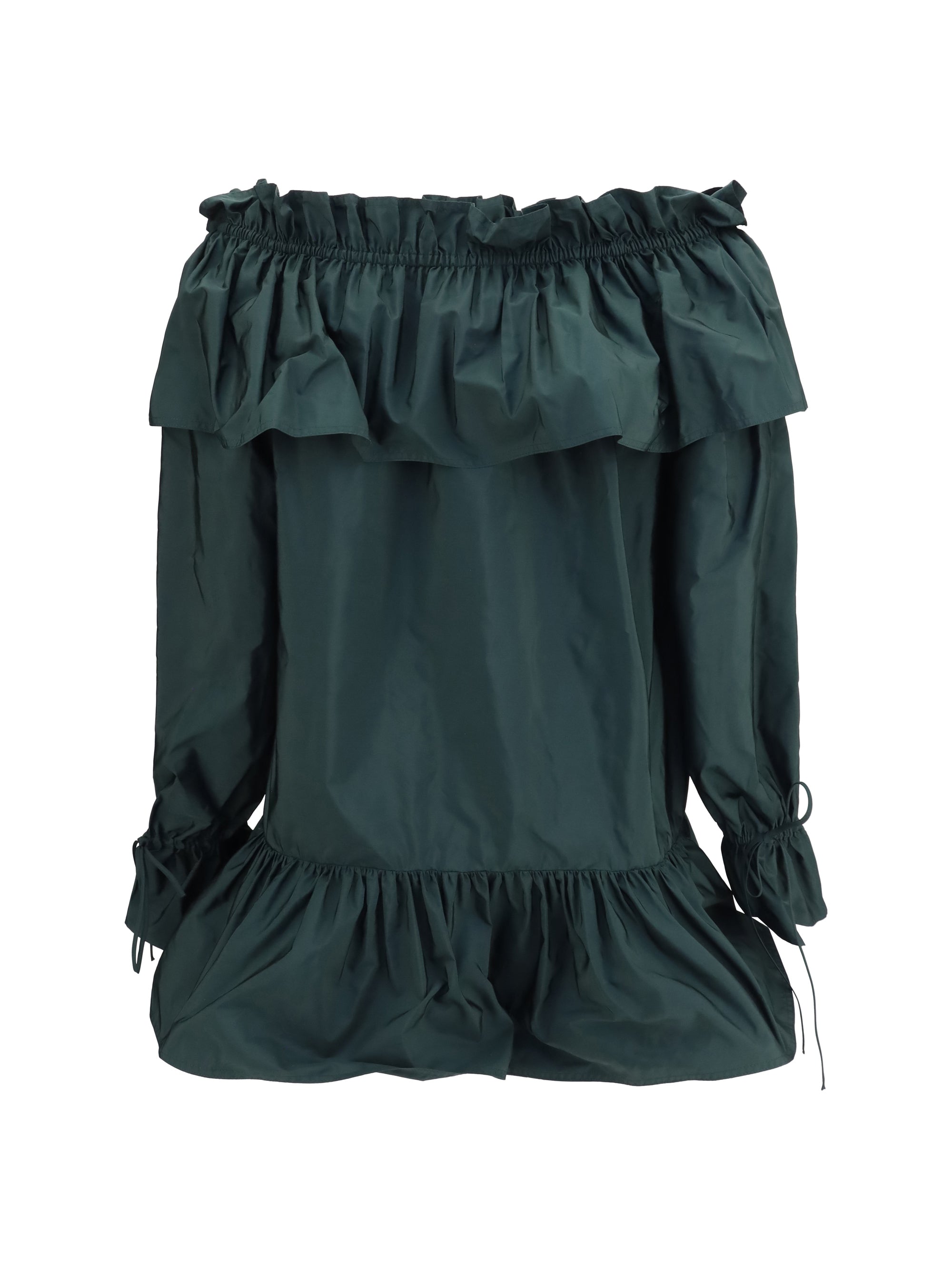 ruffled nylon poplin dress