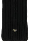 the prada virgin wool logo scarf defines winter aesthetics through rigorous engl