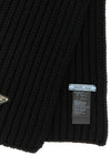 the prada virgin wool logo scarf defines winter aesthetics through rigorous engl