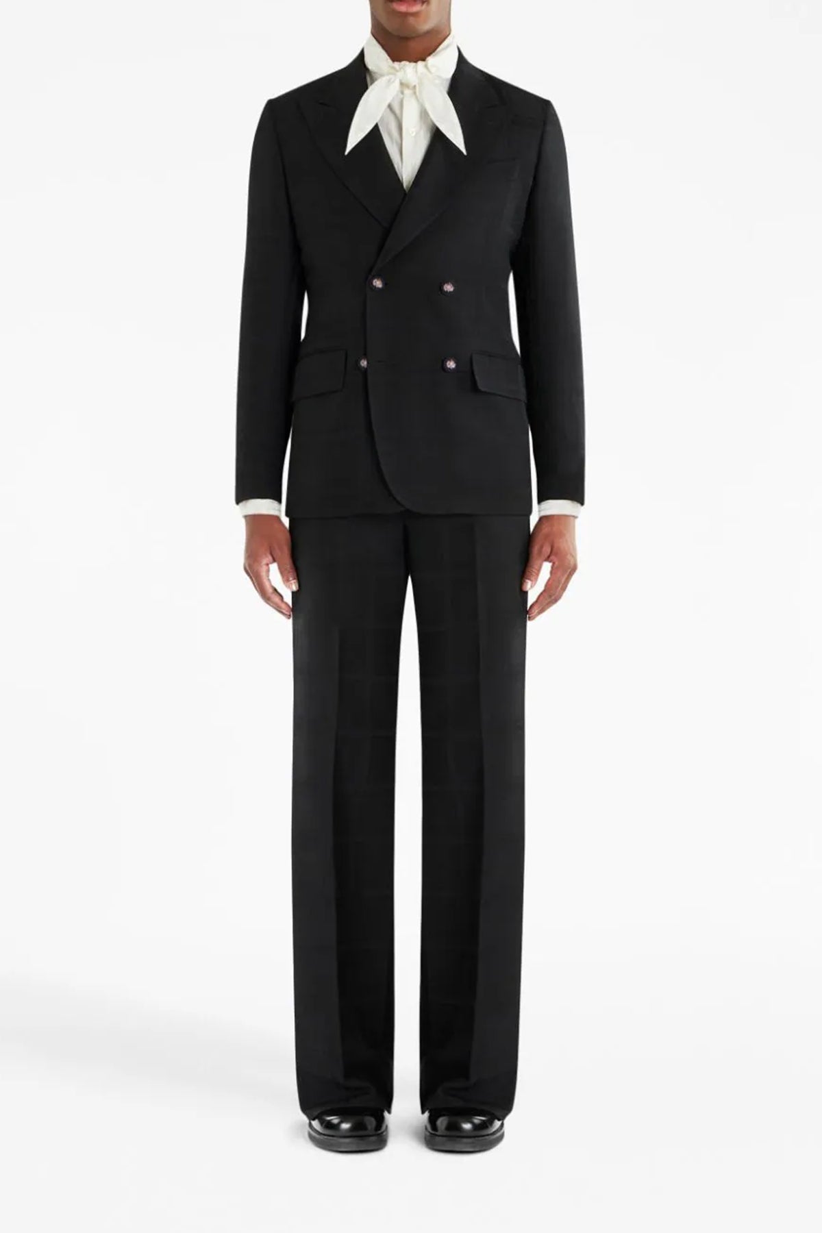 check double-breasted wool blazer