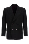 check double-breasted wool blazer