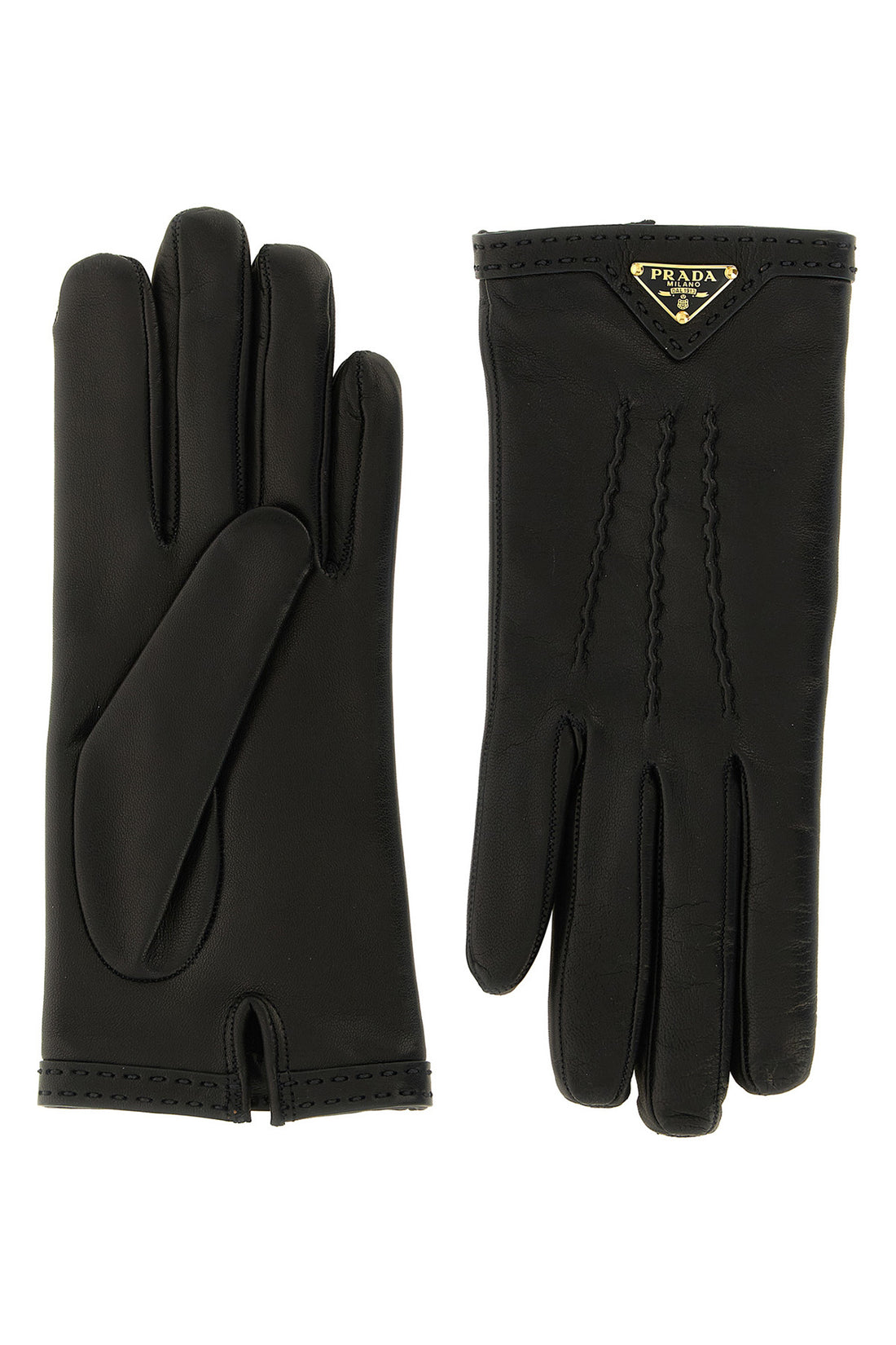 PRADA 6.5 prada gloves feature a tailored construction in soft black lambskin