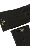 prada gloves feature a tailored construction in soft black lambskin