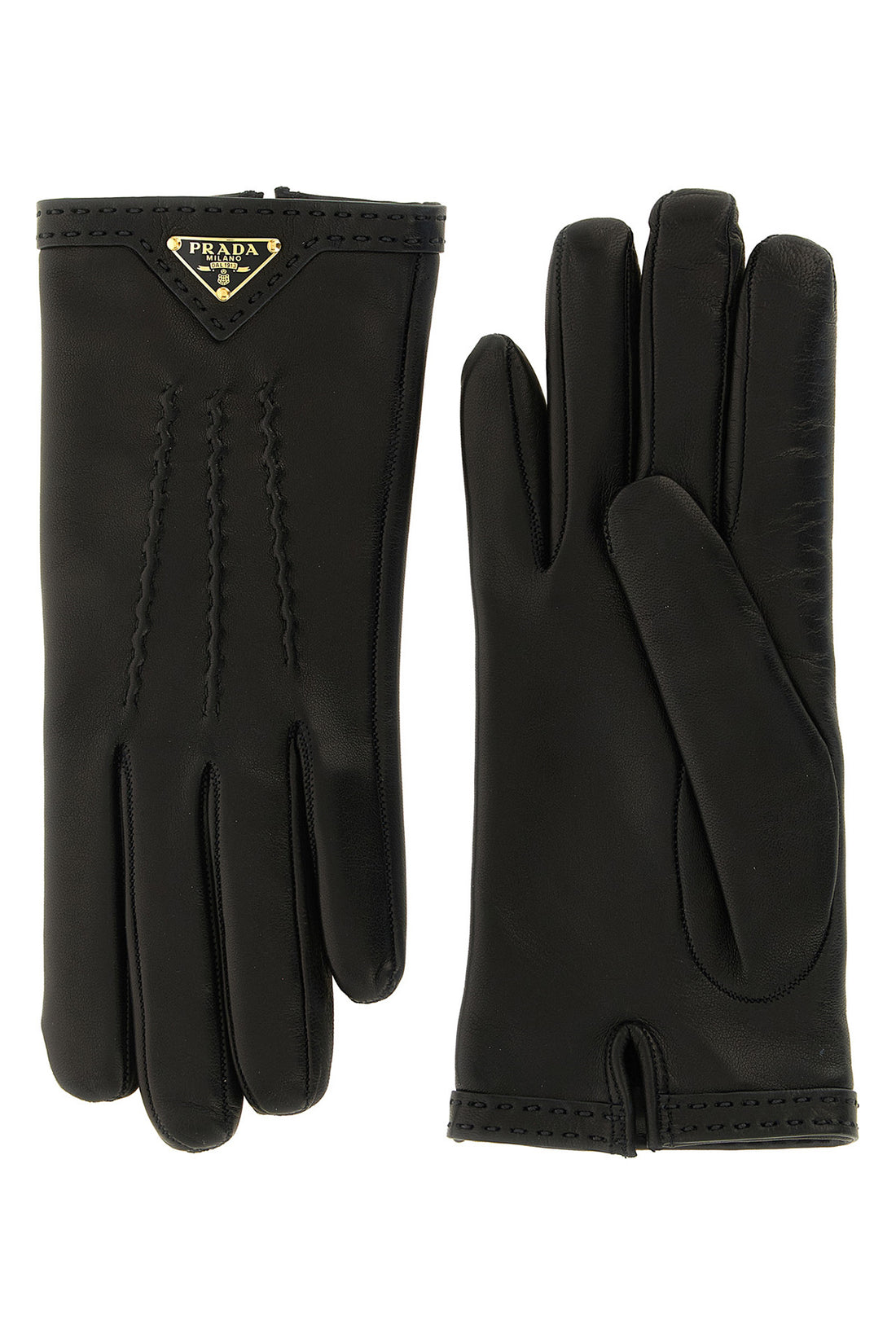 PRADA 6.5 prada gloves feature a tailored construction in soft black lambskin