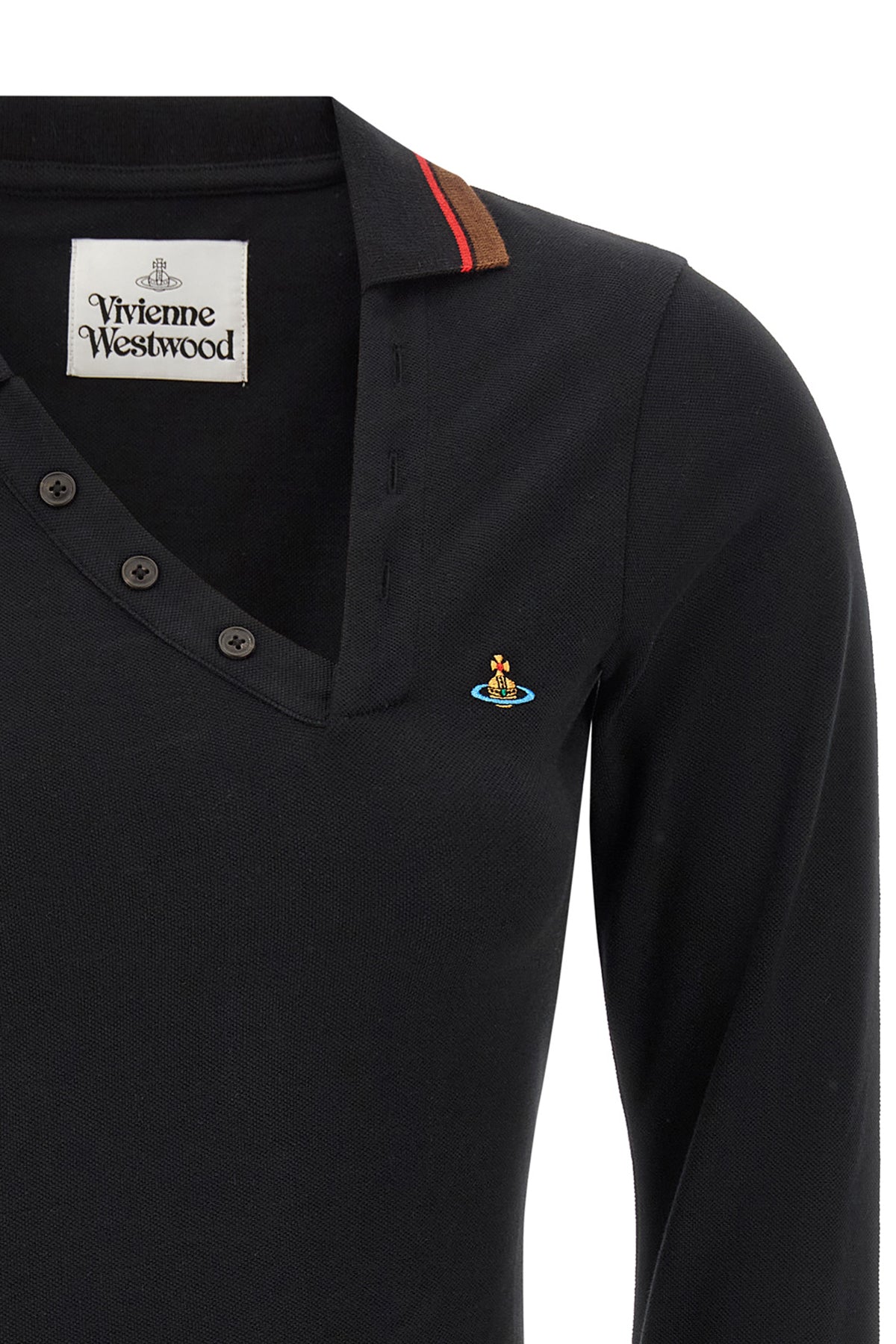the vivienne westwood pure cotton polo shirt stands out for its avant-garde sart
