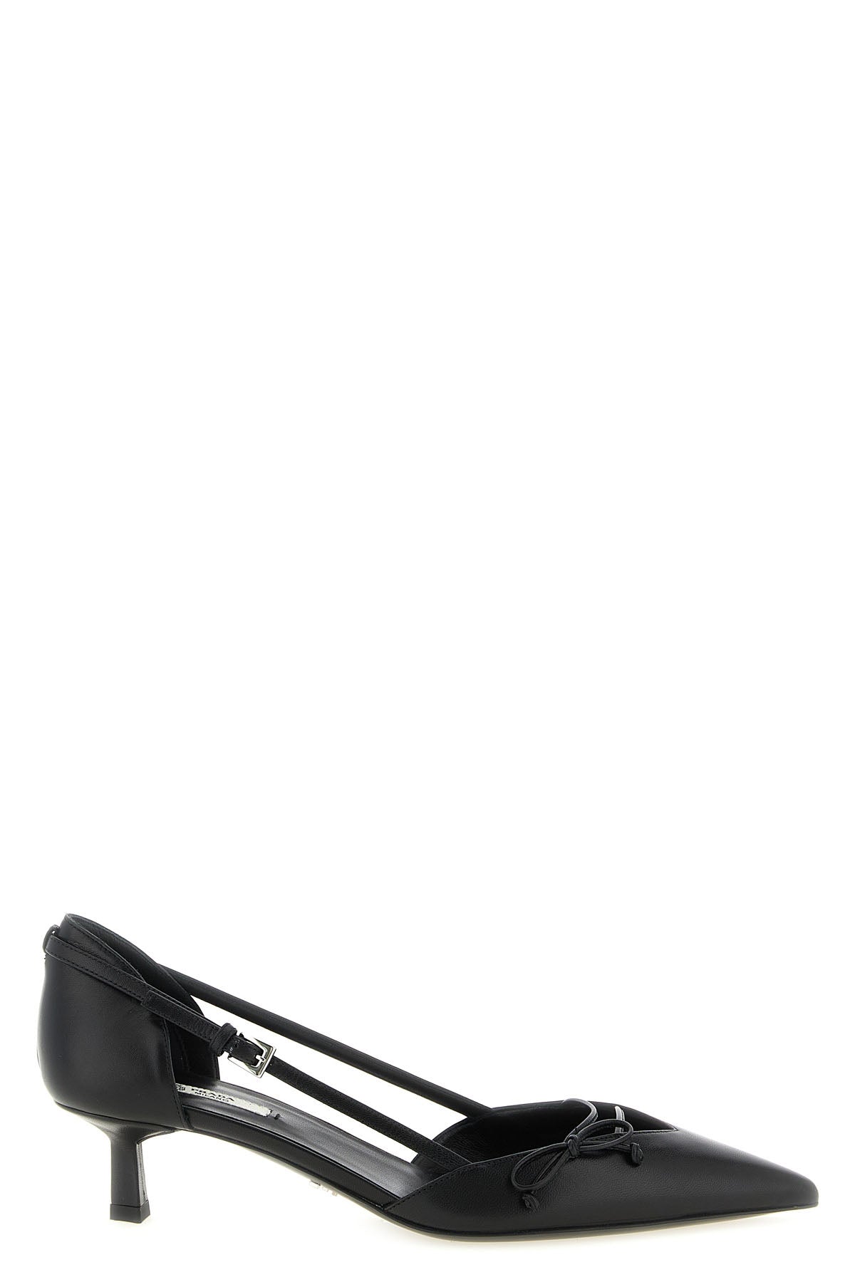leather pumps open to the sides