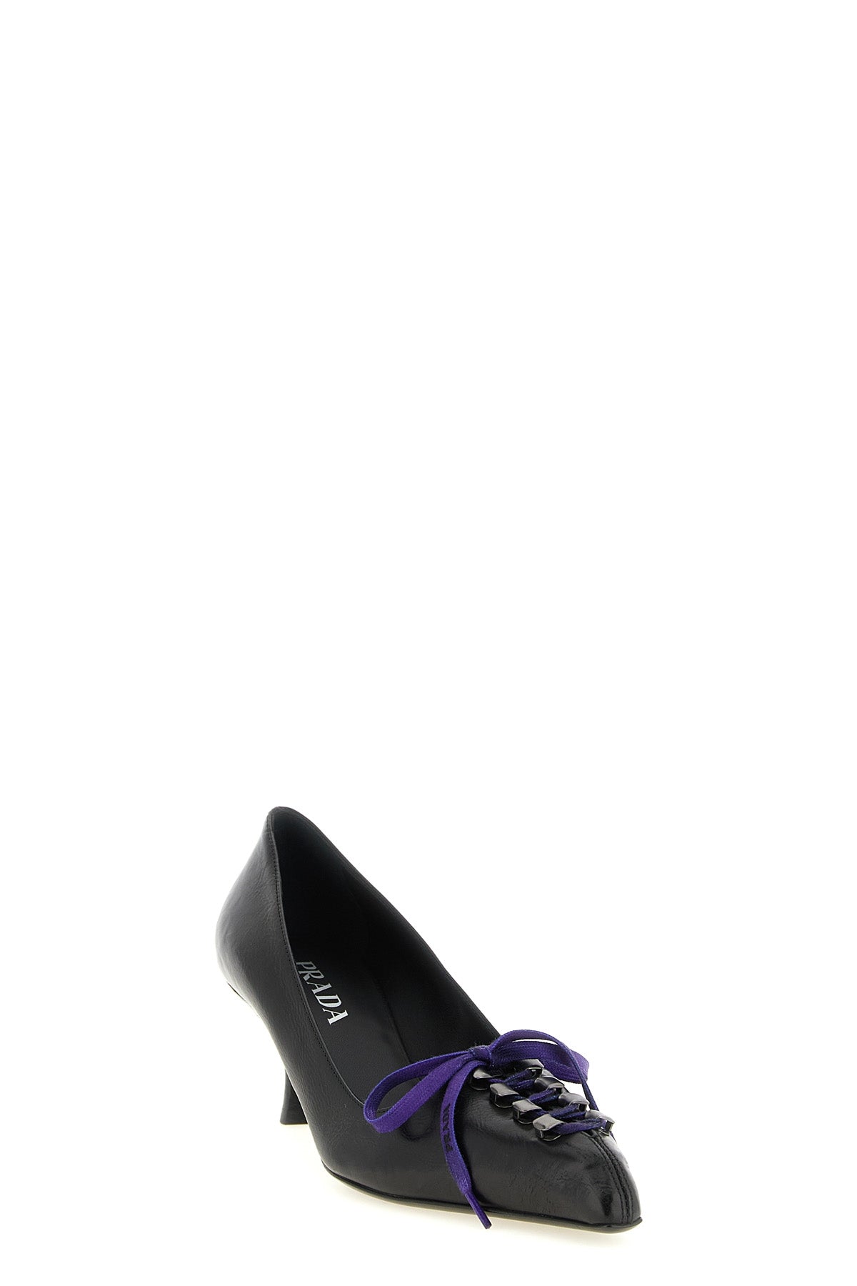 prada pumps in fine black calf leather