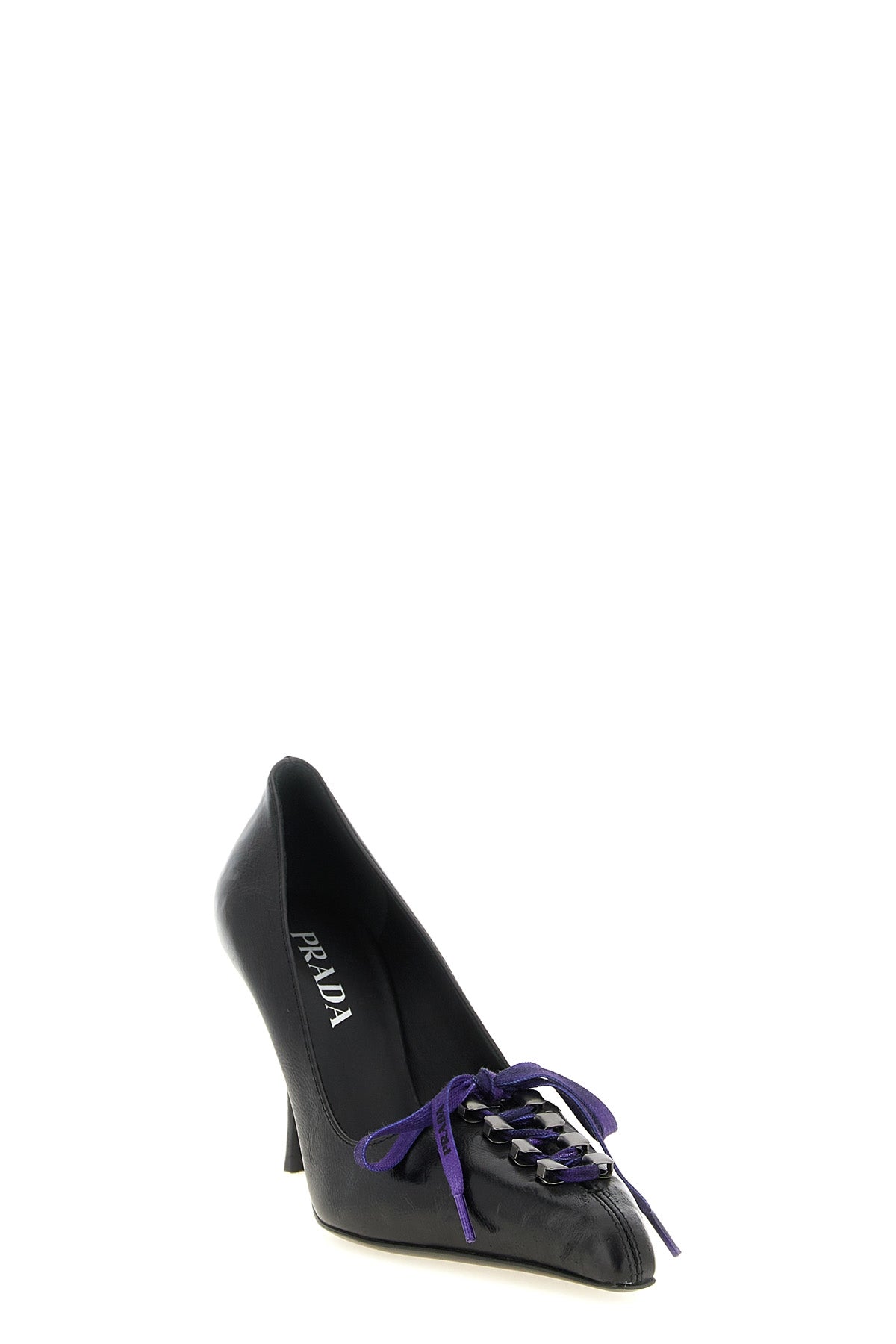 prada calf leather pumps redefine the codes of classic footwear through a bold a