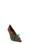prada antique calf leather pumps have a tapered shape