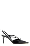 prada brushed leather slingback pumps feature a pointed tapered silhouette
