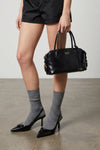 brushed leather pointed slingback