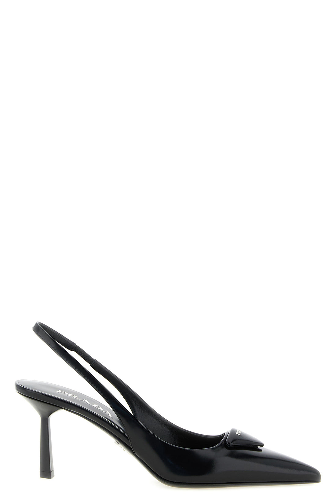 PRADA 37 brushed leather pointed slingback