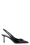 brushed leather pointed slingback