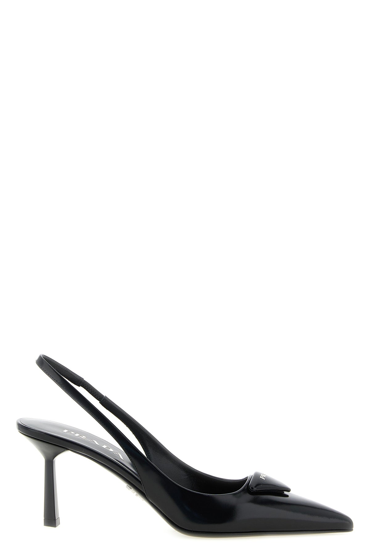 brushed leather pointed slingback