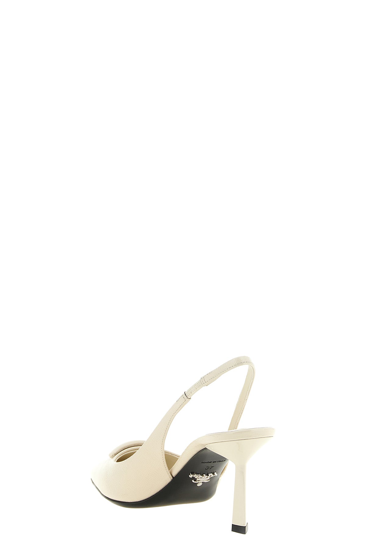 prada saffiano leather slingback pumps meet the mirrored finish of paint for a r