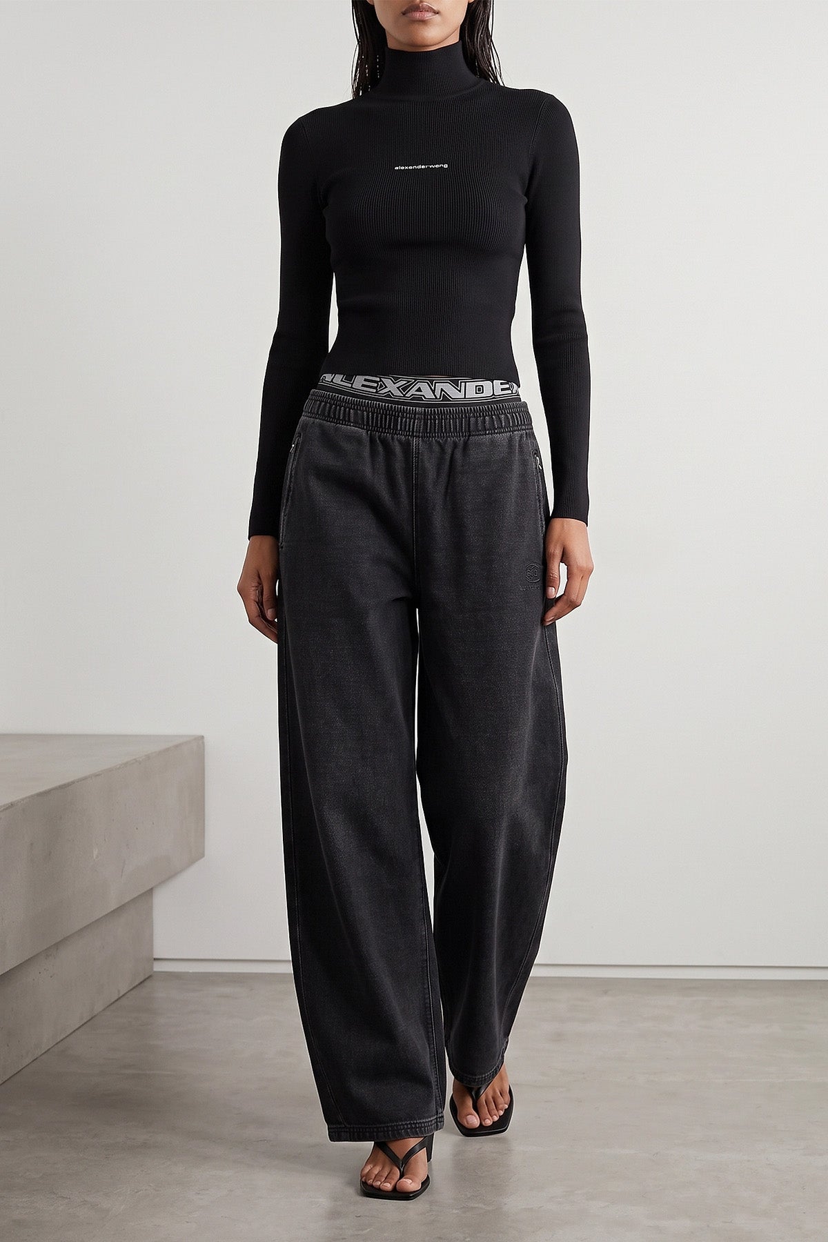 the alexander wang turtleneck sweater defines a tight and sculptural fit