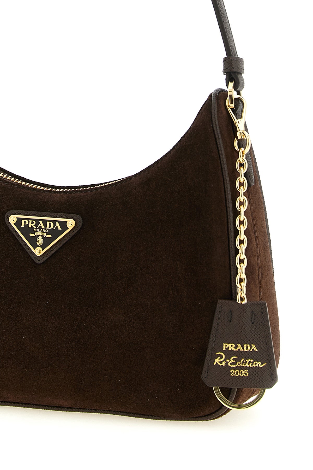 the prada re-edition 2005 mini shoulder bag reinterprets an archival silhouett