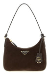 prada re-edition 2005 mini shoulder bag in suede and saffiano leather