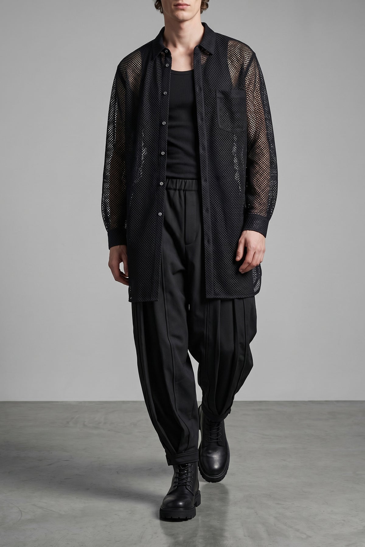 fluid fabric trousers