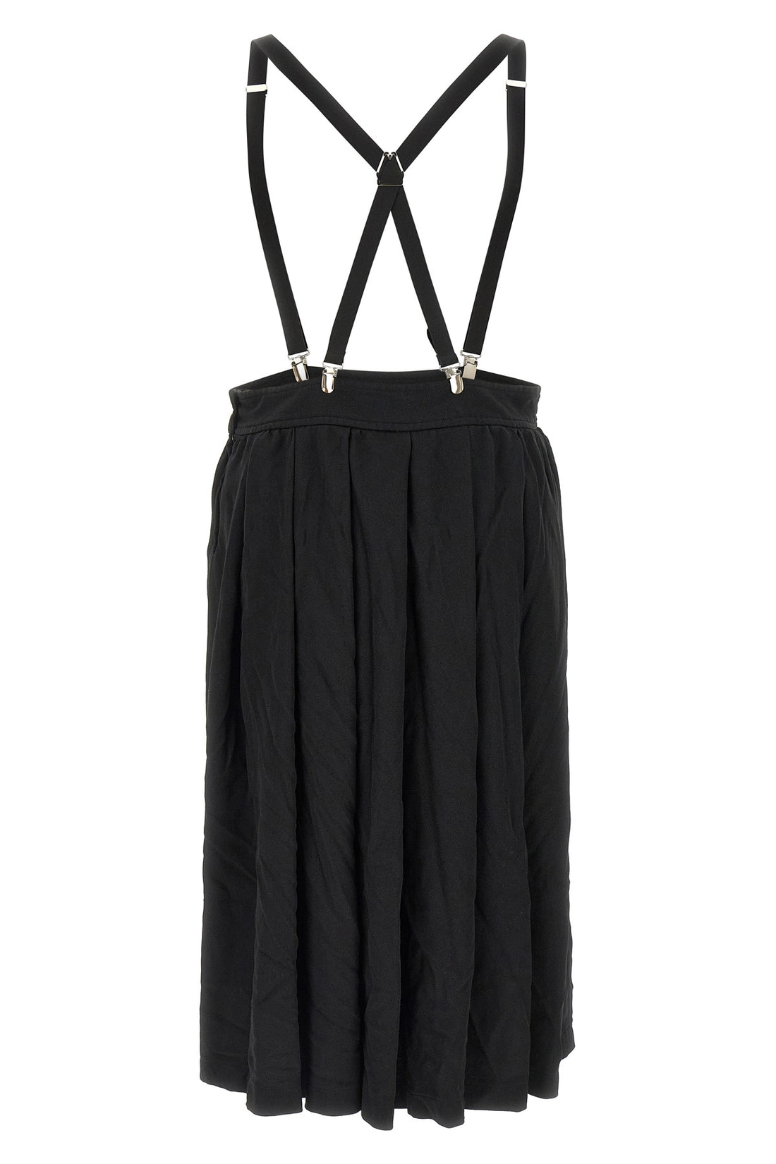 COMME DES GARCONS BLACK S midi skirt in wrinkled effect fabric
