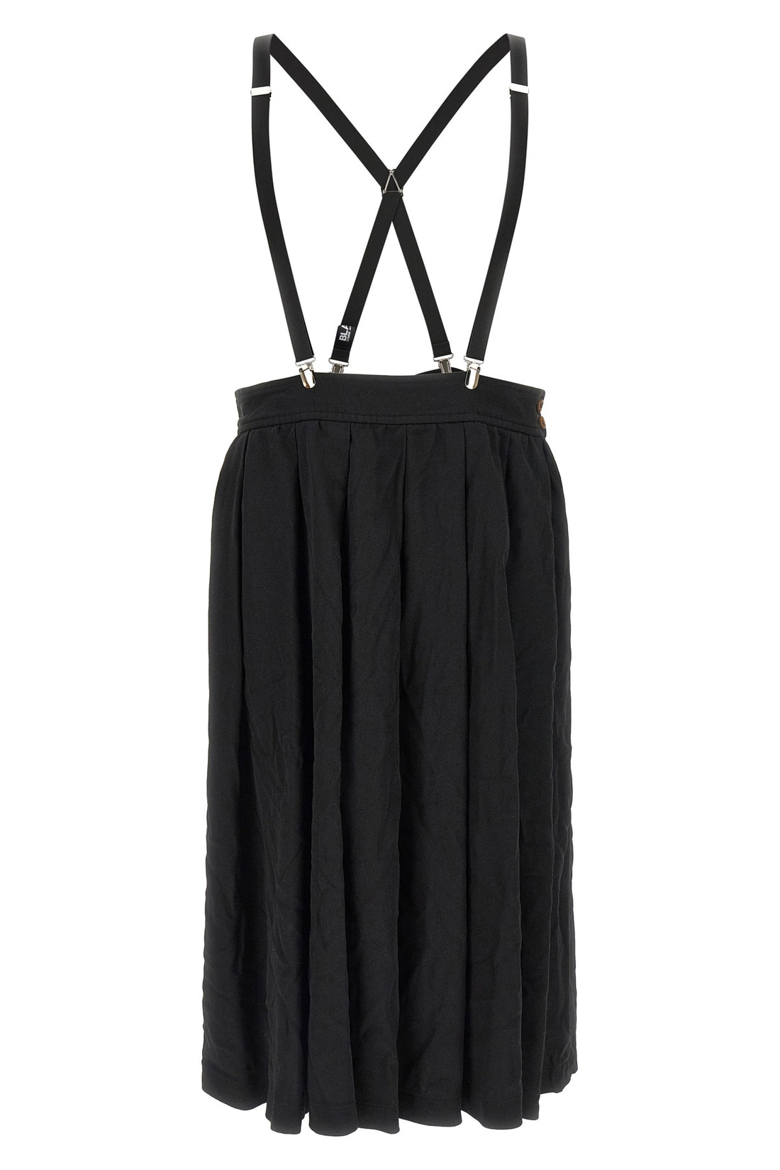 COMME DES GARCONS BLACK S midi skirt in wrinkled effect fabric