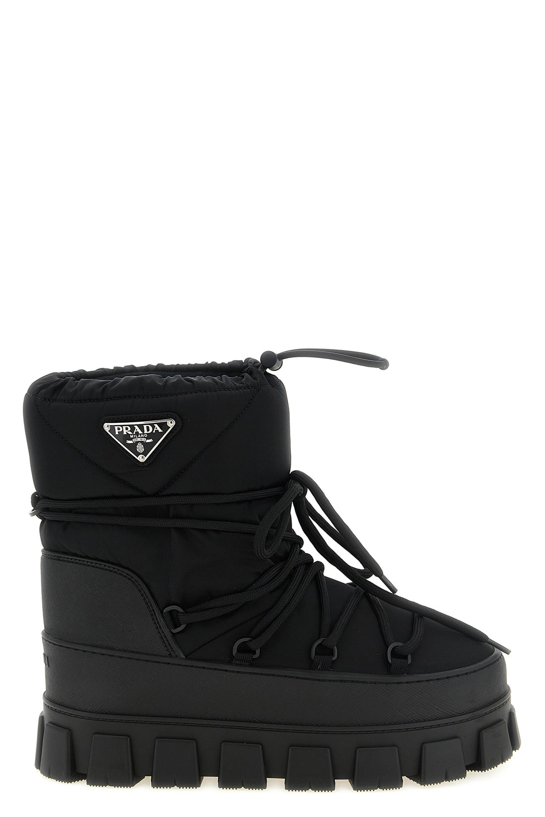 PRADA 35-36 prada snow boots redefine winter aesthetics through a voluminous silhouette and