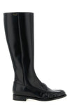 high boots in brushed calf leather