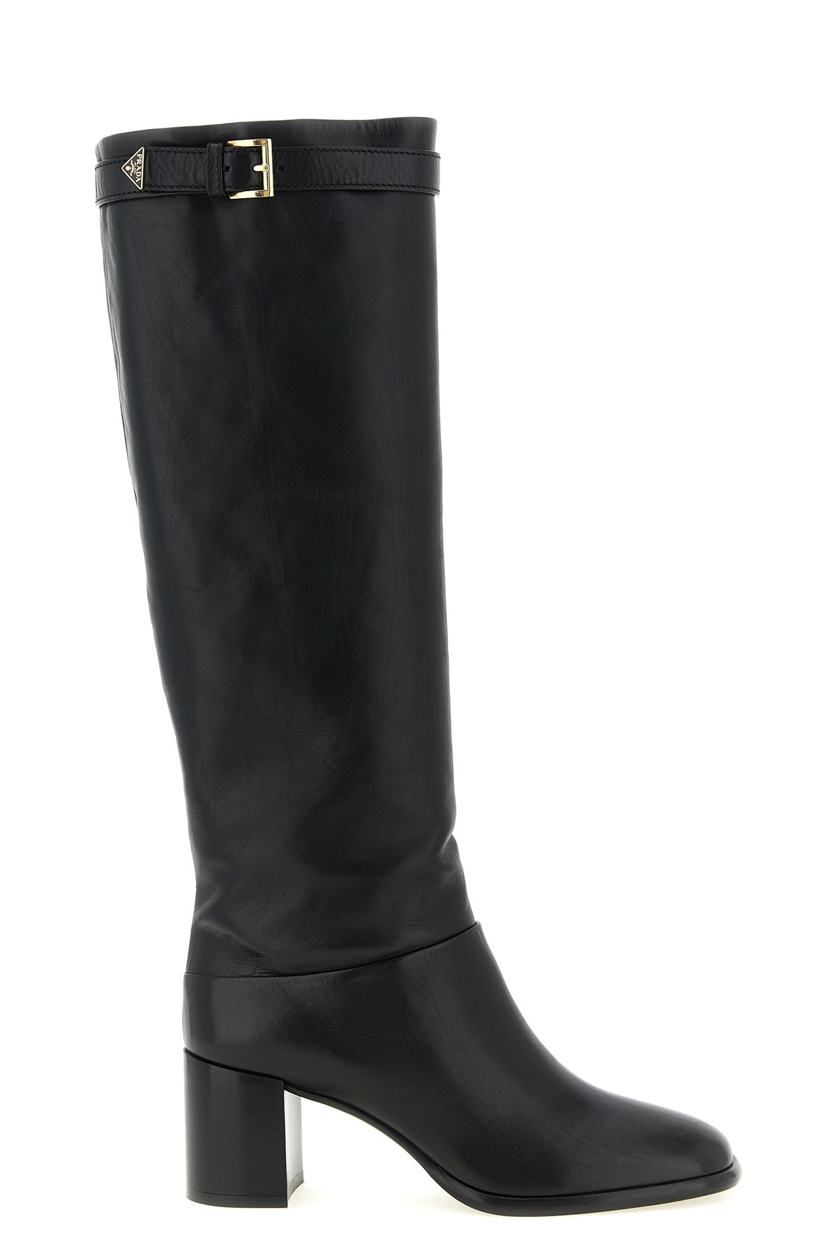 prada high boots in fine calf leather embody timeless elegance through clean lin