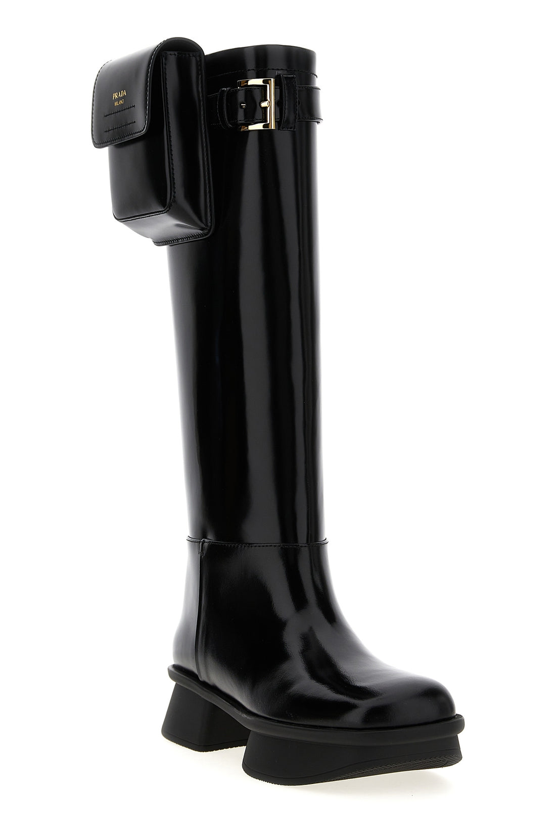 PRADA 37 equal brushed leather boots