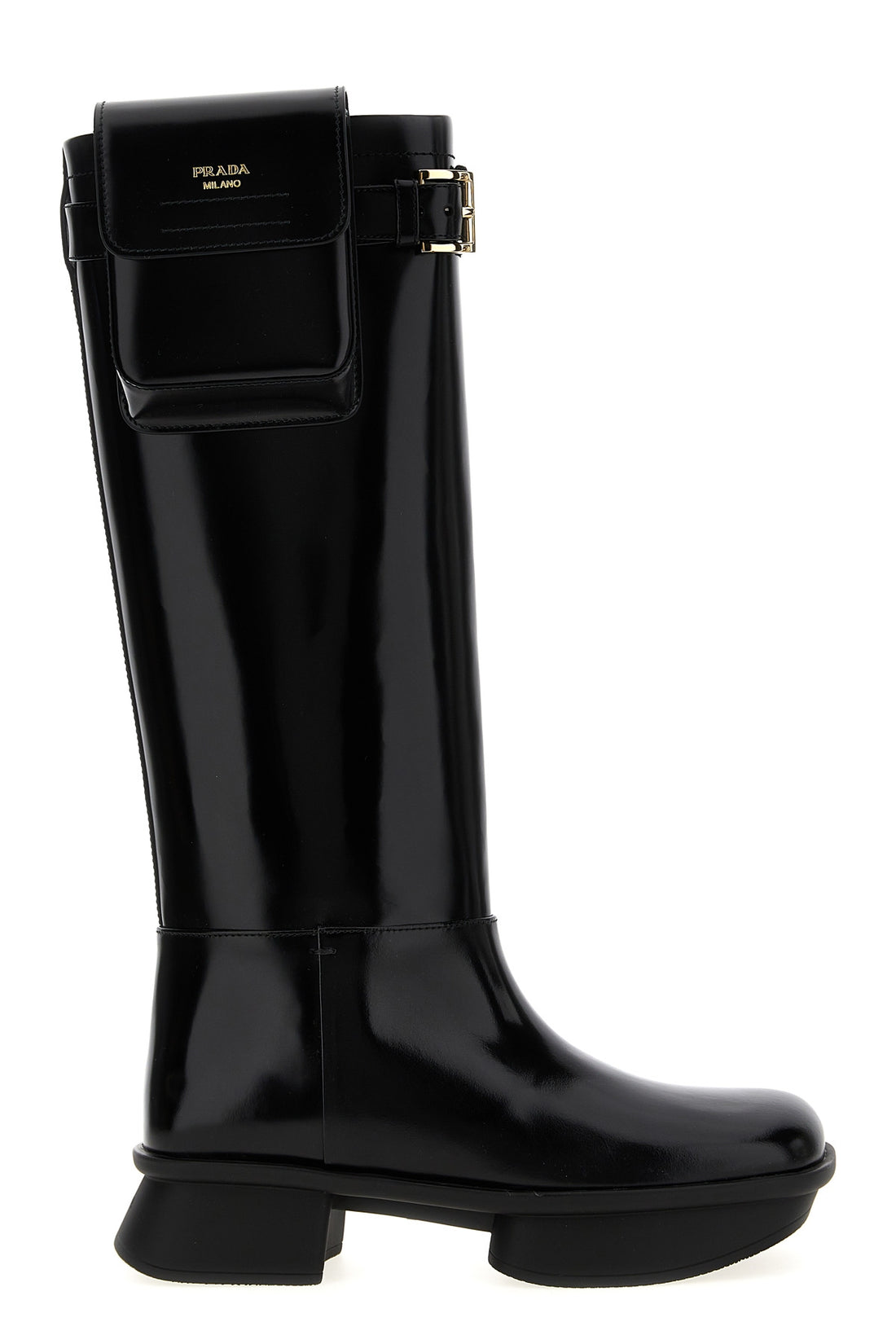 PRADA 37 equal brushed leather boots