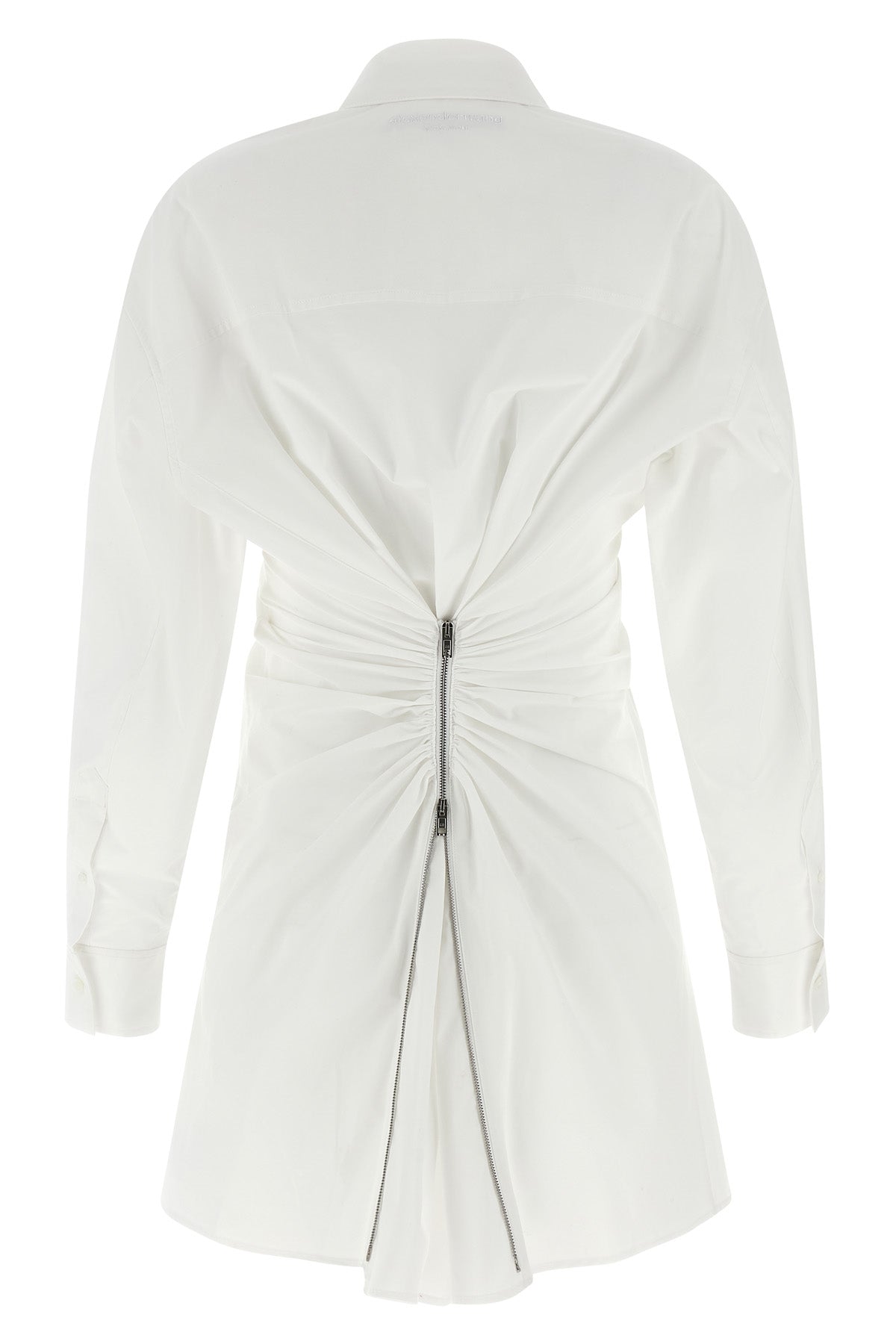 chemisier mini dress in cotton poplin