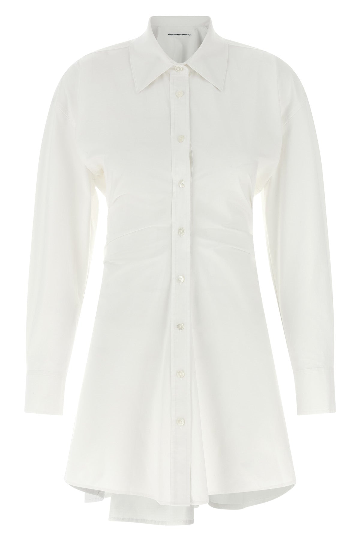 chemisier mini dress in cotton poplin