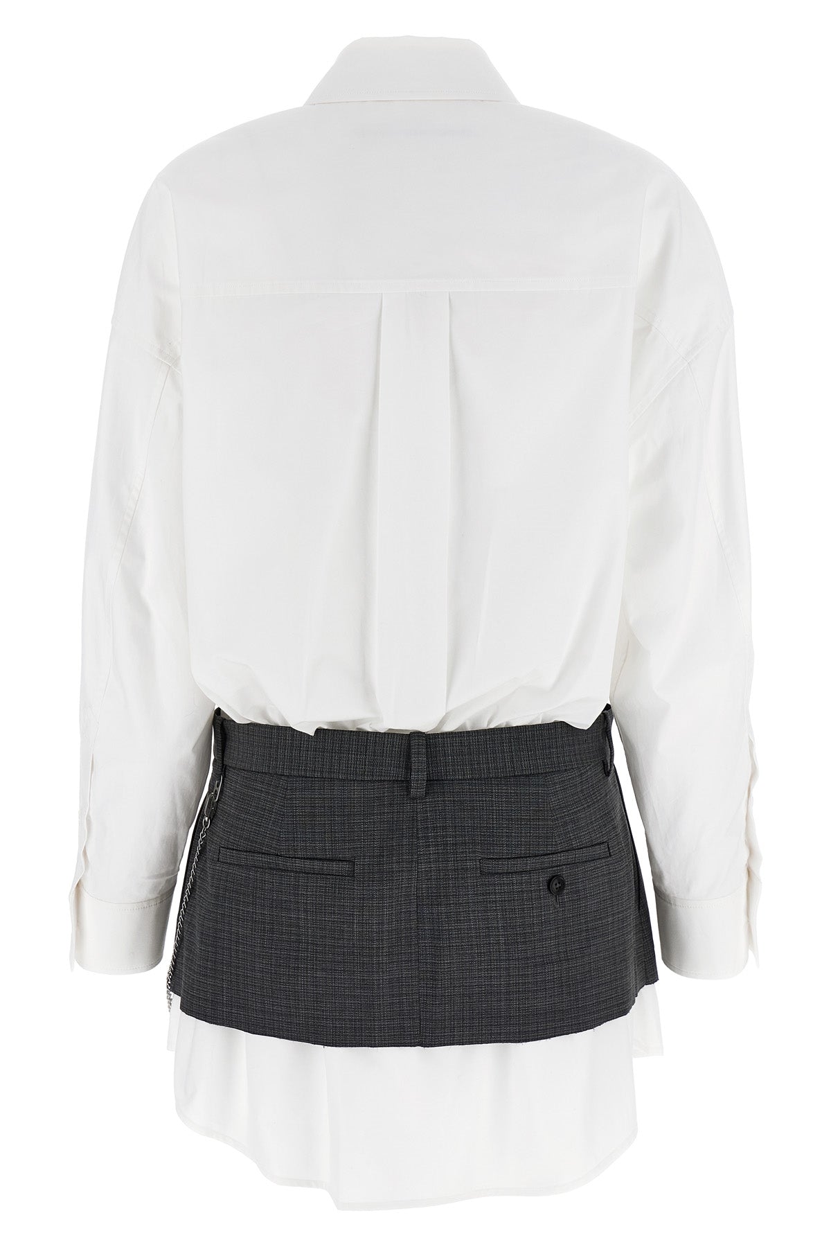 pre-styled shirt dress w chain cotton dress