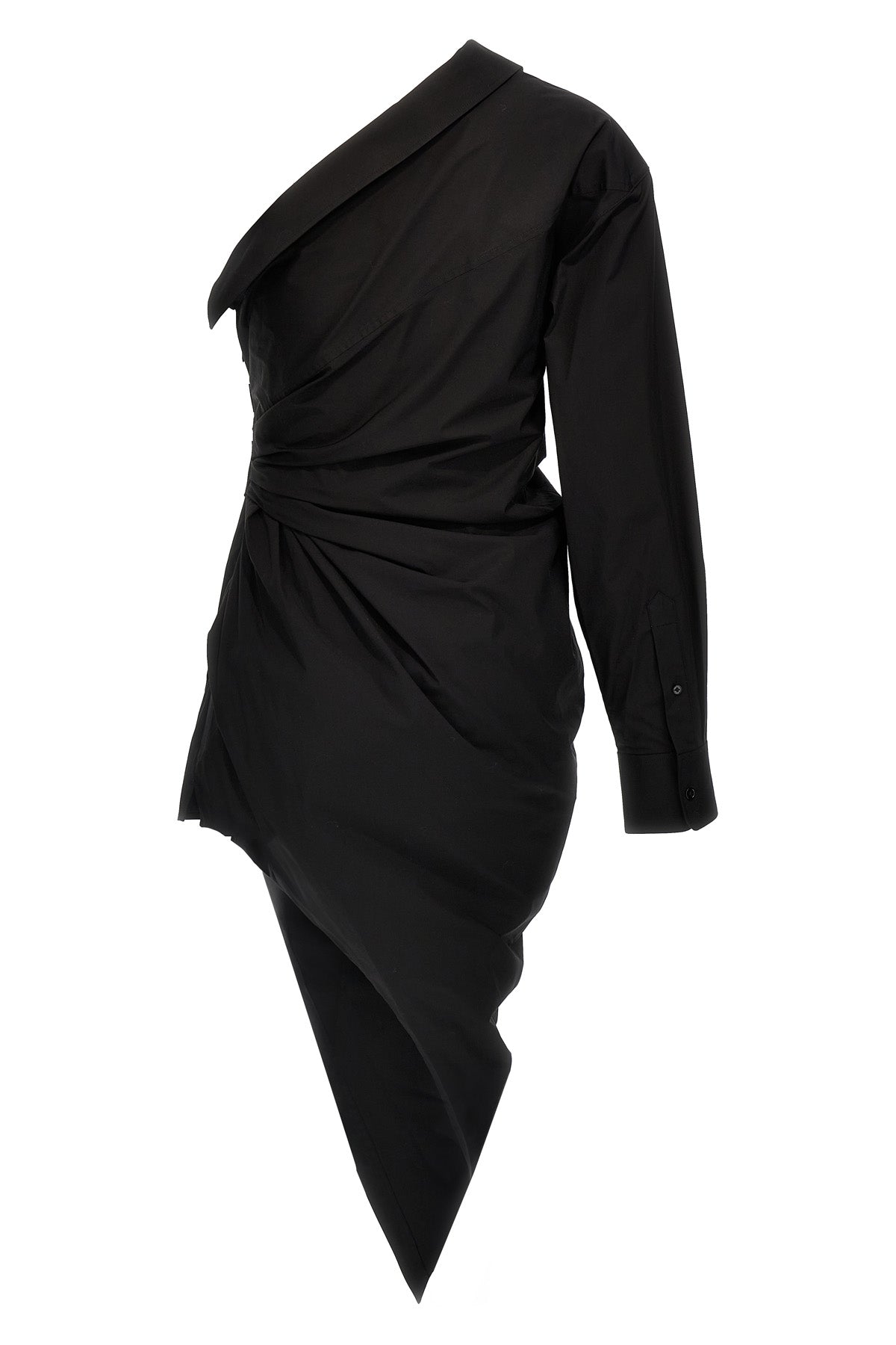 asymmetrical cotton shirt dress
