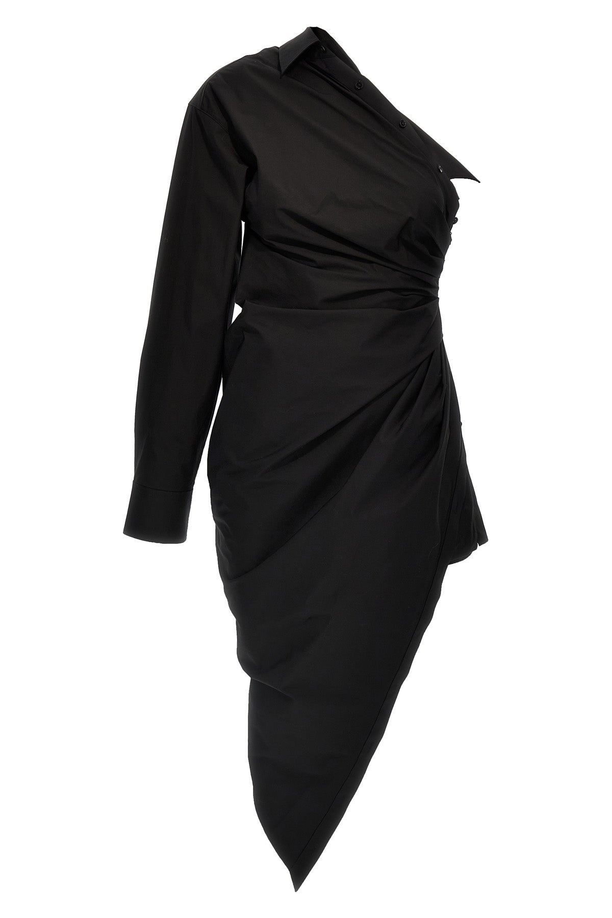 asymmetrical cotton shirt dress