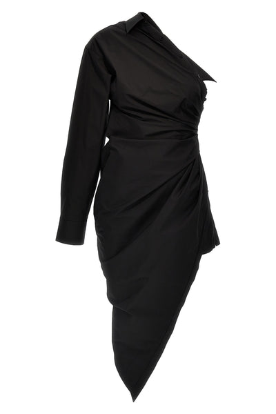 asymmetrical cotton shirt dress
