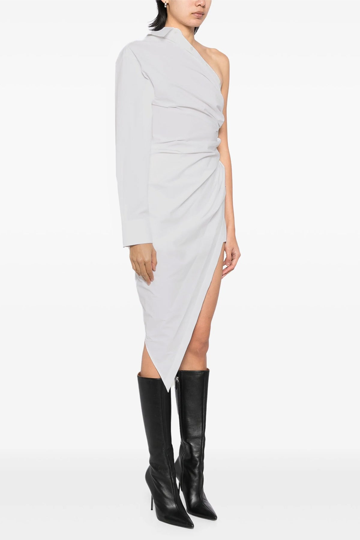 asymmetrical cotton shirt dress